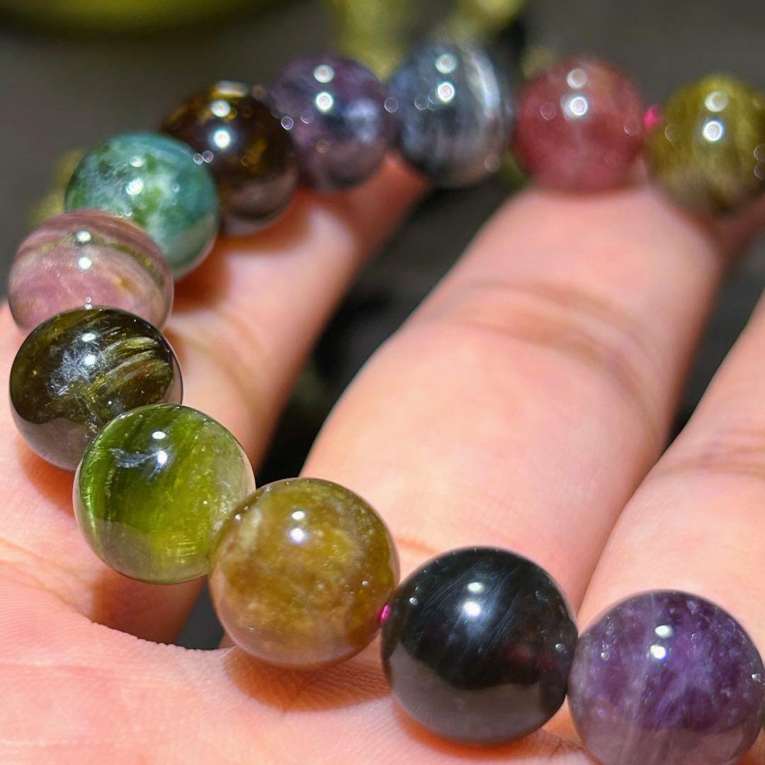 ☆ヒロ様！福運招財宝珠①！希少！ミックス　トルマリン　ブレス