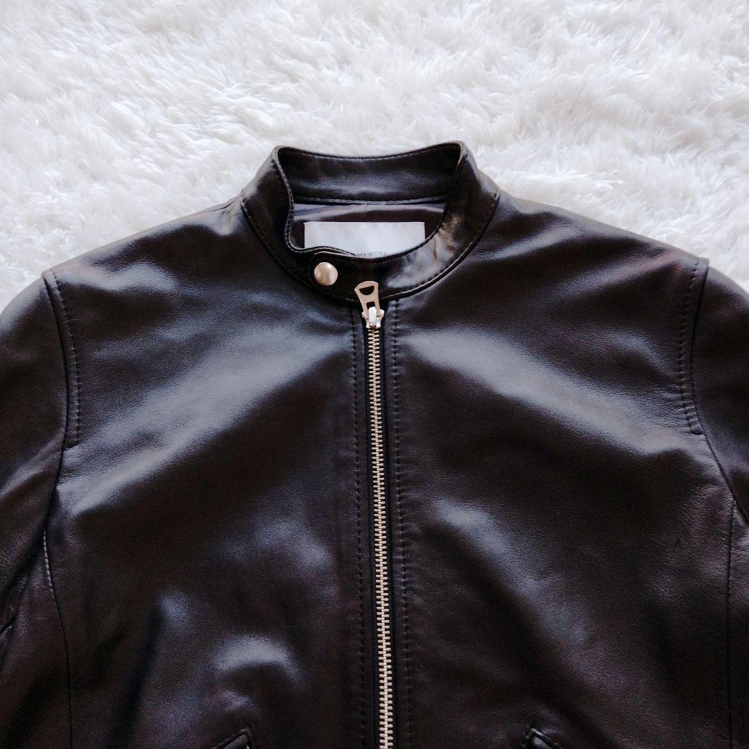 美品】フレームワーク ラム ジップアップ ライダースジャケット 黒