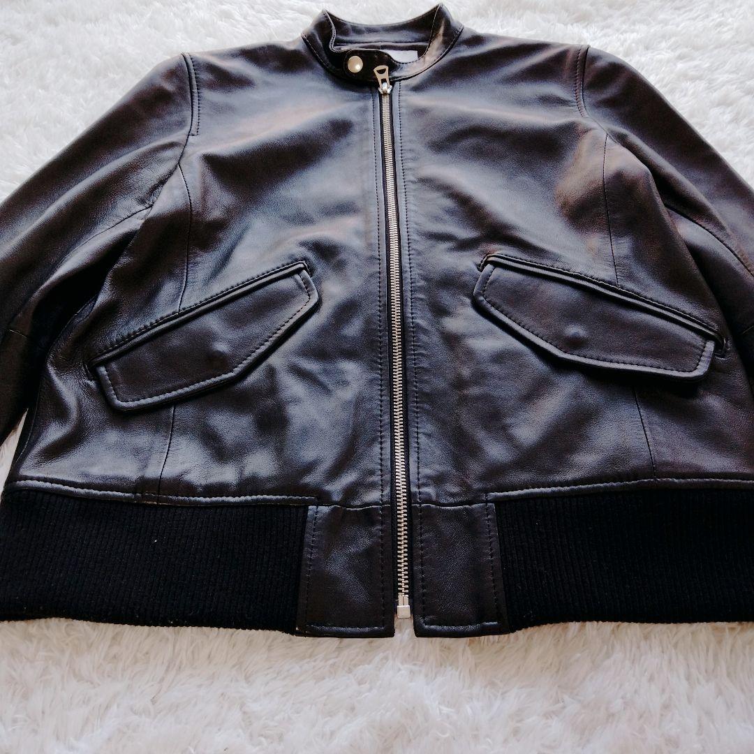 美品】フレームワーク ラム ジップアップ ライダースジャケット 黒