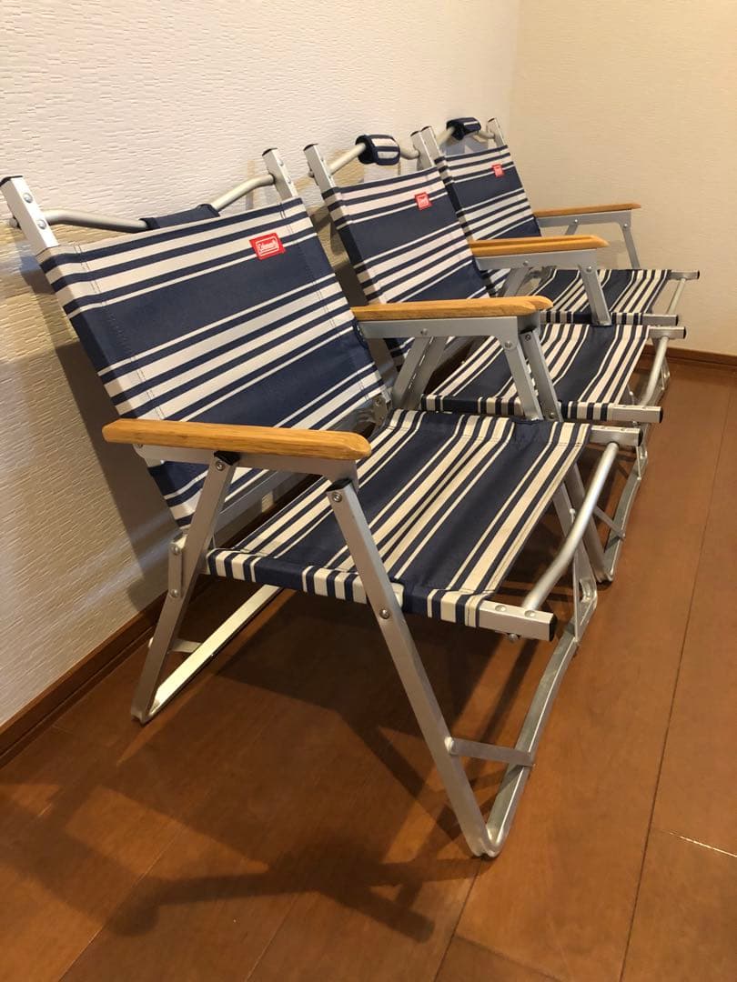 Coleman ファイヤーサイドフォールディングチェアネイビー・ストライプ