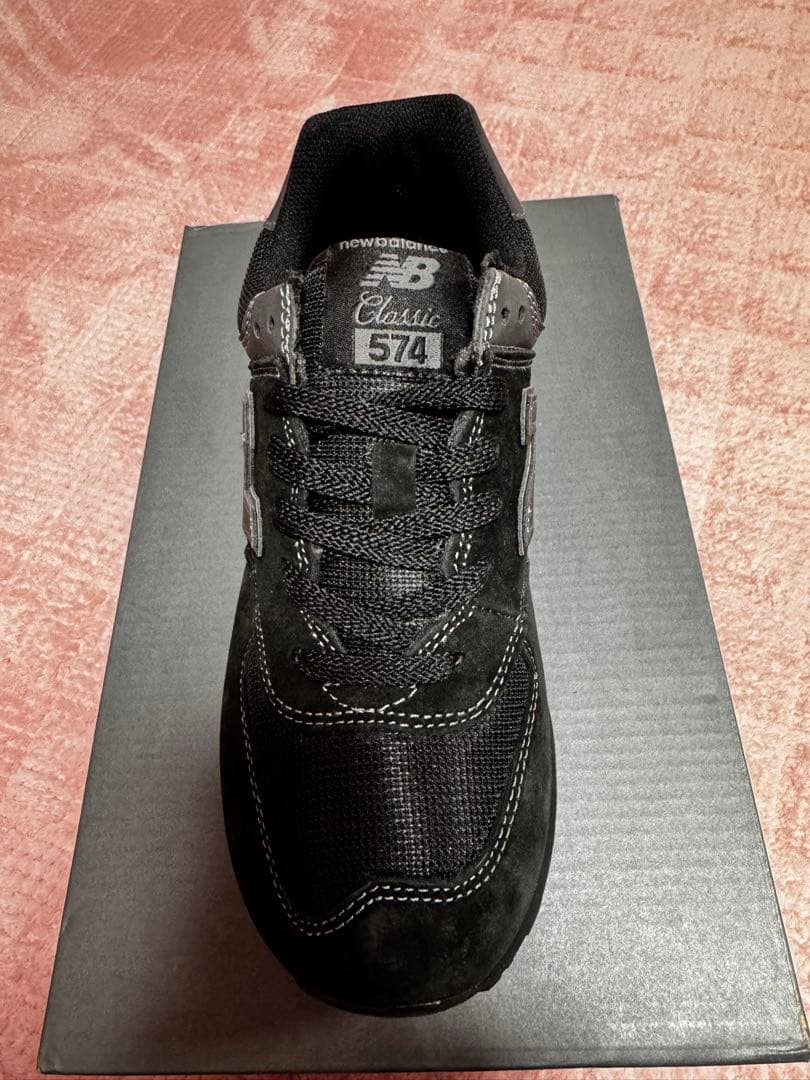 New Balance 574 オールブラック スニーカー (ML574EVE)
