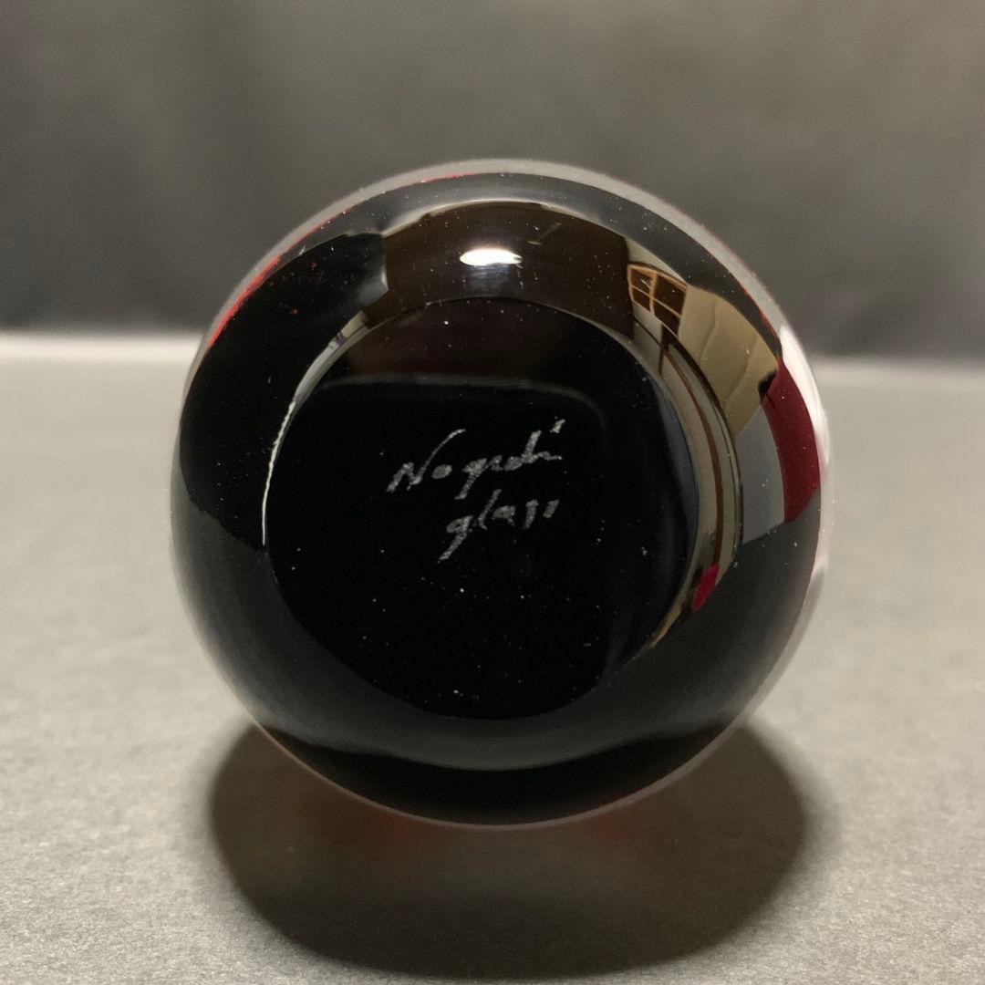 ガラス作家 ノグチミエコ ガラスペーパーウェイト 赤富士