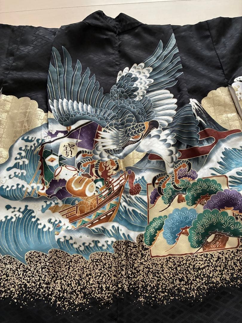 七五三 着物セット 波と鶴の柄