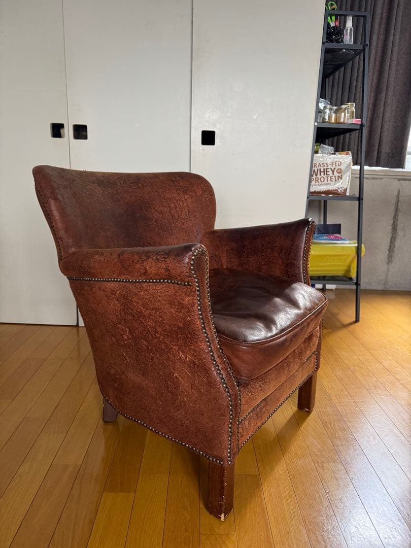 本革 プロフェッサーアームチェア 一人掛け RH レストレーションハード