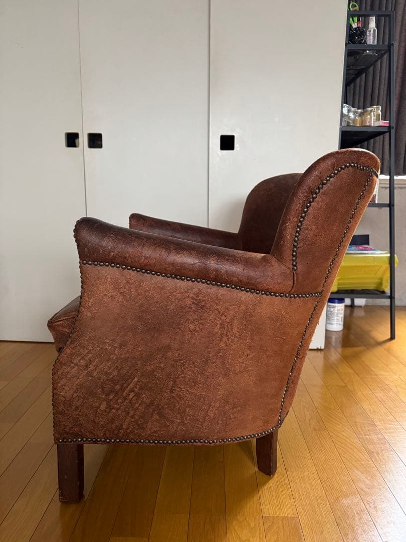 本革 プロフェッサーアームチェア 一人掛け RH レストレーションハード