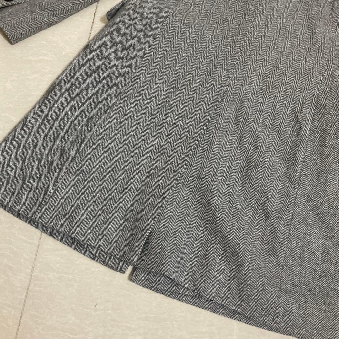 アクアスキュータム ウールコート ヘリンボーン 8 アンゴラ混