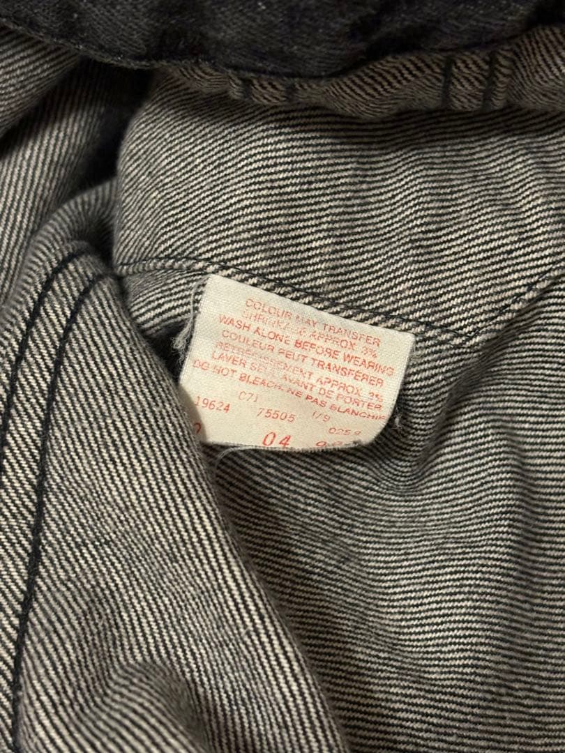 【希少】90s Levi's 75505先染めブラックデニムジャケット 40