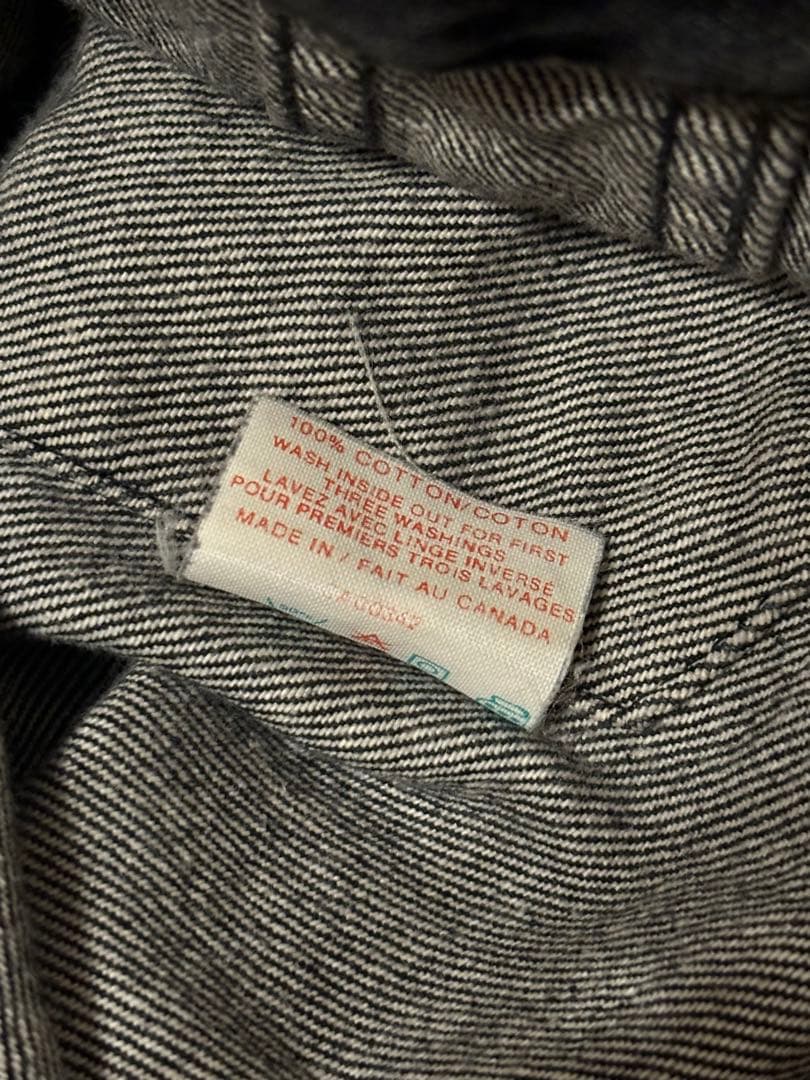 【希少】90s Levi's 75505先染めブラックデニムジャケット 40