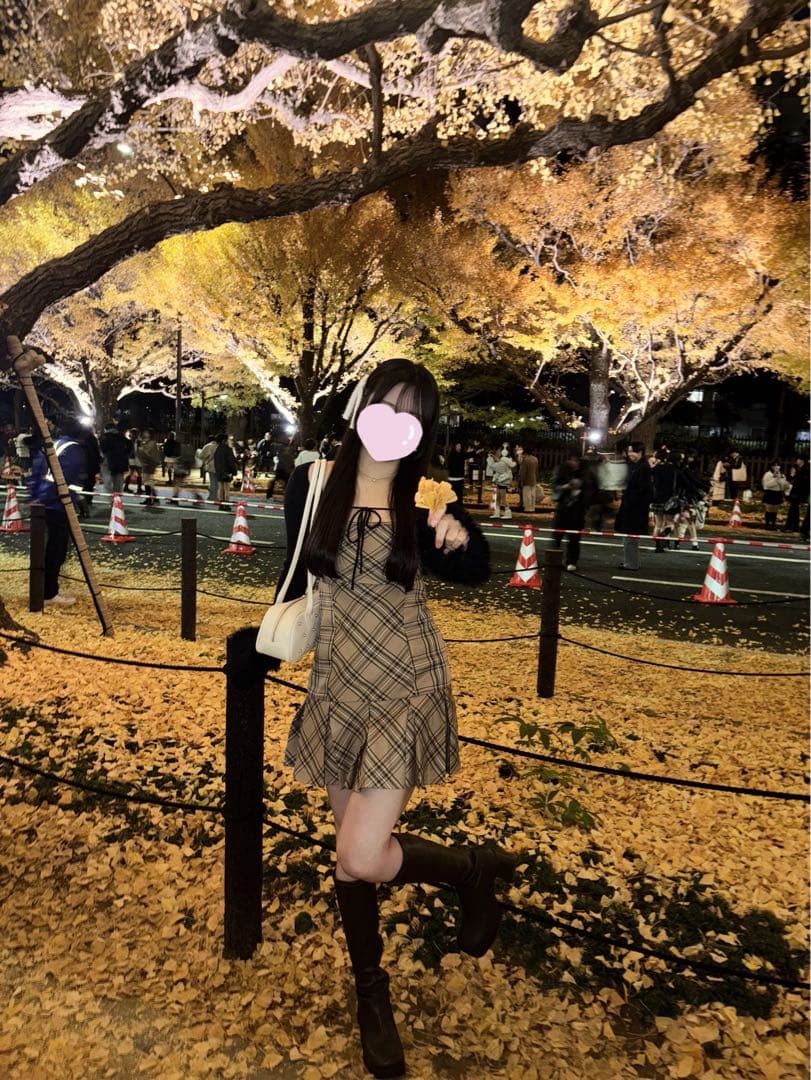 【Randy】プレイドファースリーブカーディガンアンサンブル