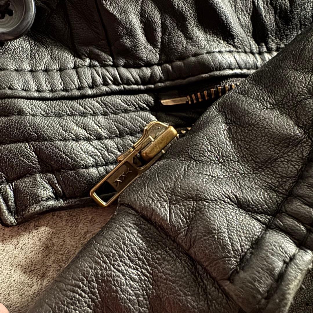 【80s vintage】フライトジャケット　A-2 ボンバー　本革　短丈　黒