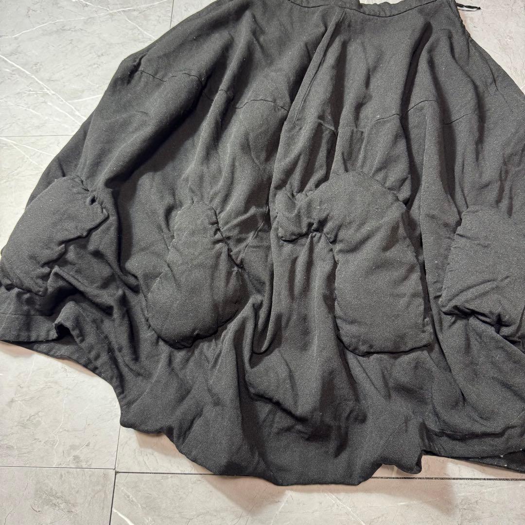 コムデギャルソン　10AW　スカートパンツ　コブ　ポリ縮　サルエル　ブラック