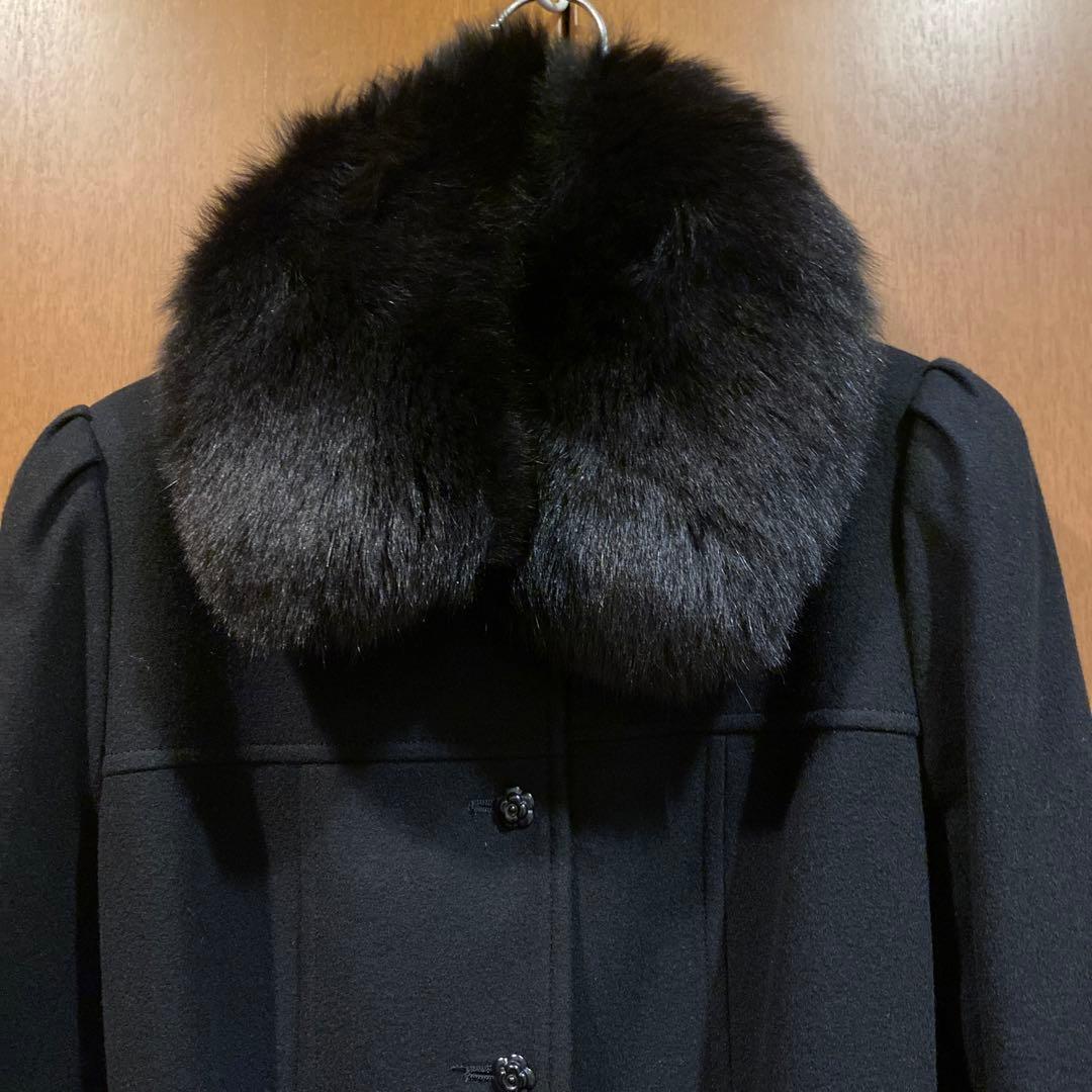 み*こ様 Rene ルネ FOXファー襟付きブラックロングコート