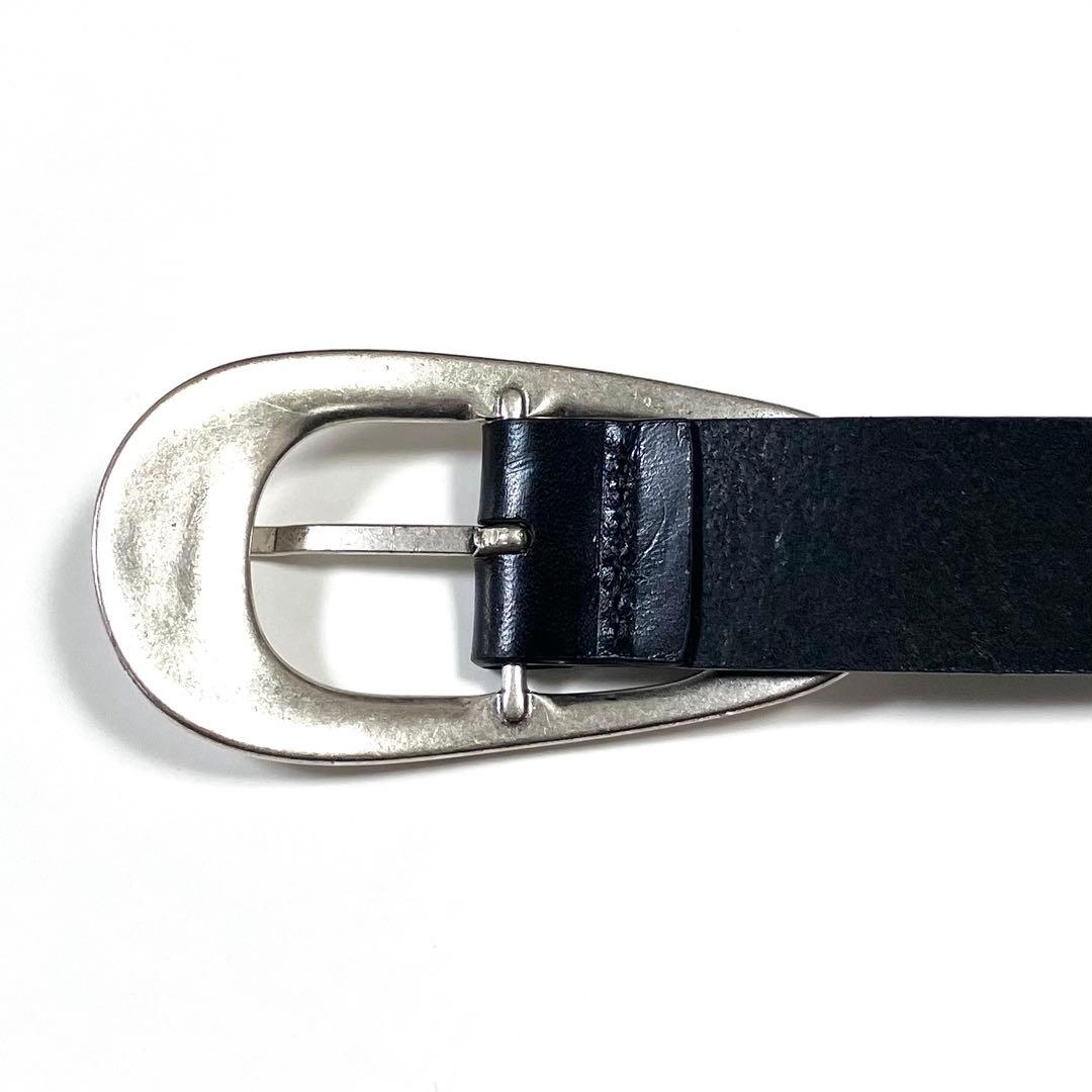 LEFIJE レフィエ 楕円バックルベルト 黒 イタリア製