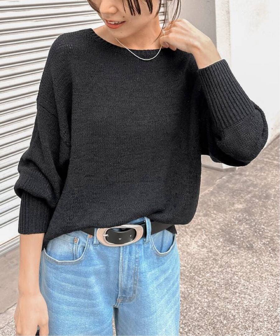 LEFIJE レフィエ 楕円バックルベルト 黒 イタリア製