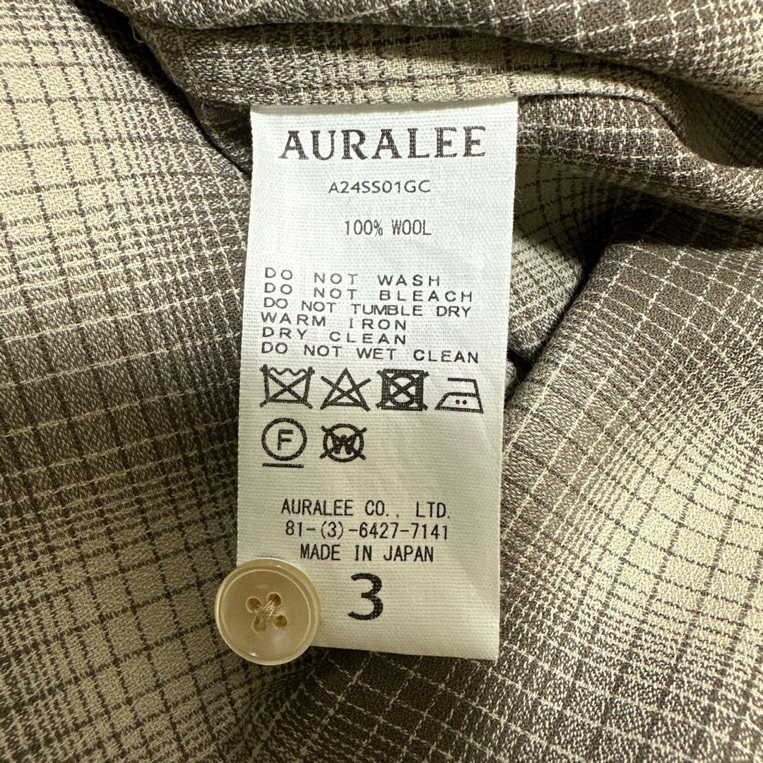 AURALEE エクスクルーシブ ウール ジョージェット チェック シャツ 3