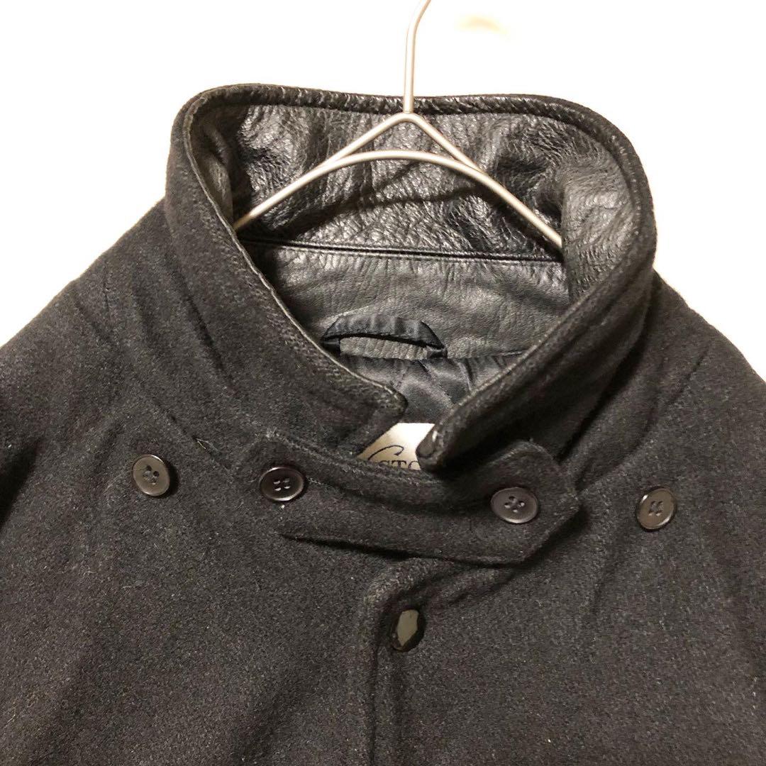 80s ヴィンテージ レザー スタジャン サガラ刺繍 CLACTON アメカジ