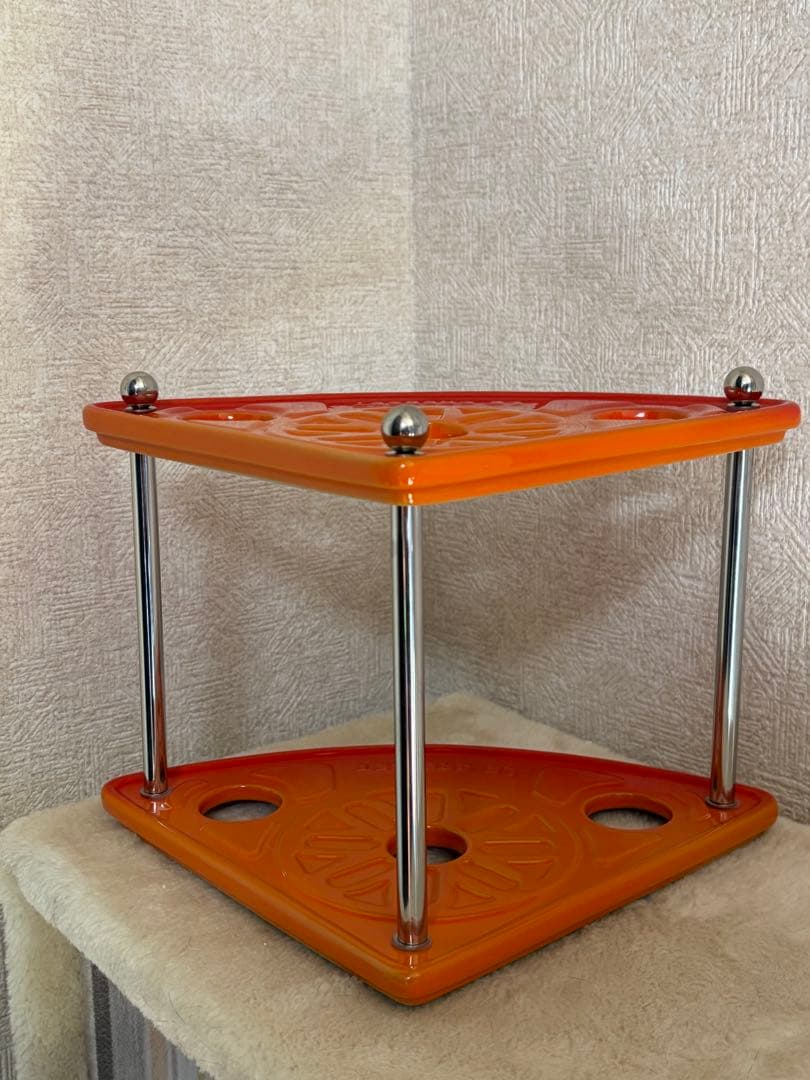 【chocoさま専用】ル・クルーゼ　ラムカンスタンド　オレンジ①