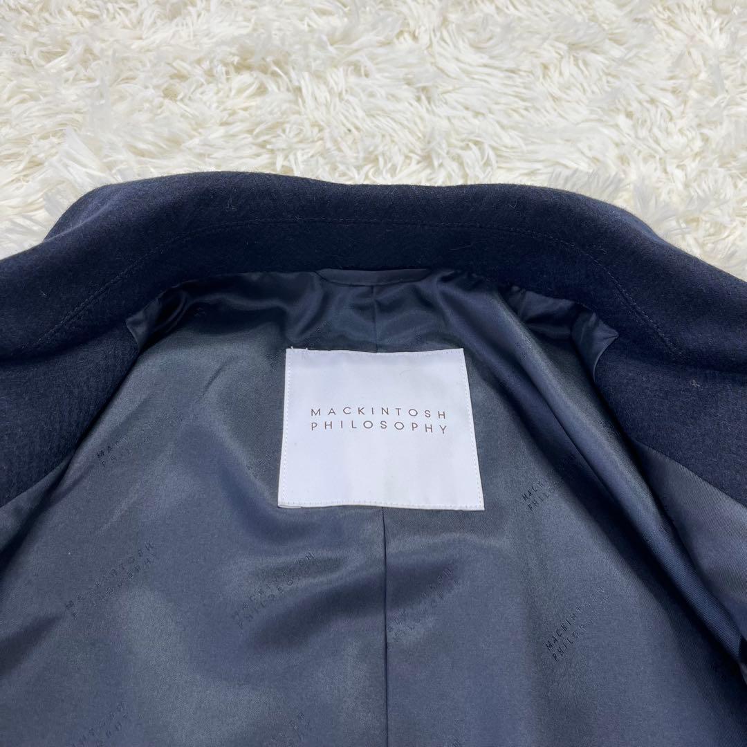 【新品】マッキントッシュ ヘリンボーン チェスターコート カシミヤ ネイビー
