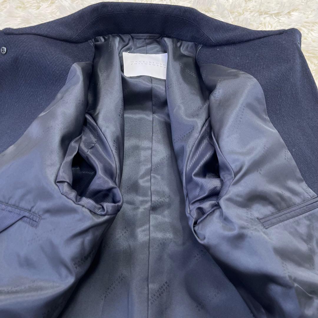 【新品】マッキントッシュ ヘリンボーン チェスターコート カシミヤ ネイビー