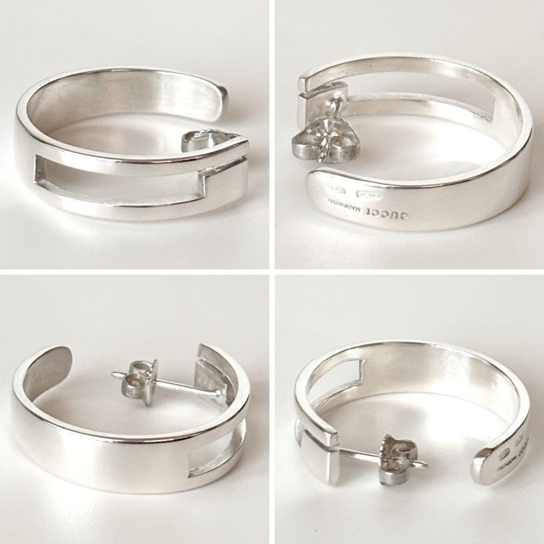 美品✨GUCCI グッチ ピアス Gロゴ フープ SV925 片耳 デカロゴ