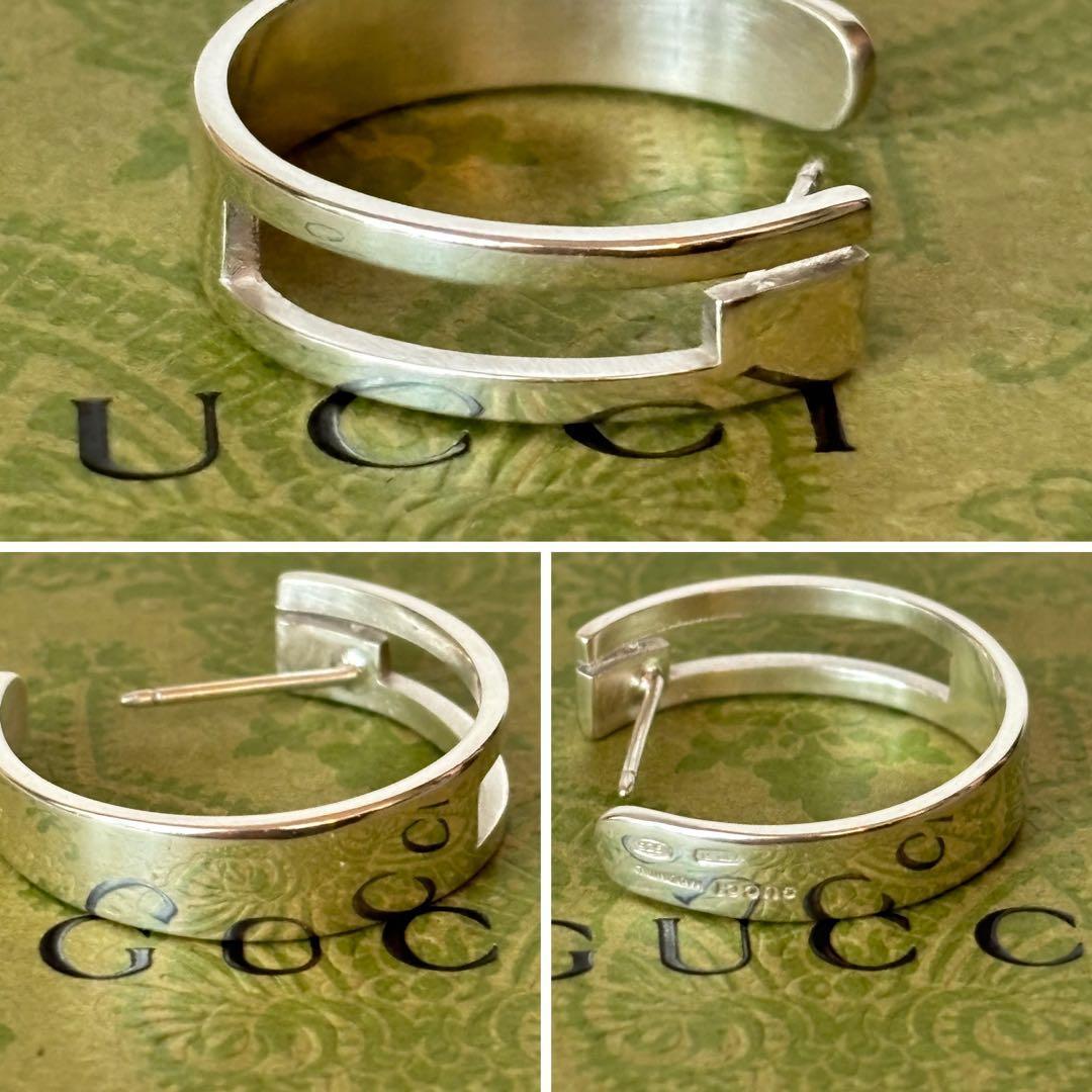 美品✨GUCCI グッチ ピアス Gロゴ フープ SV925 片耳 デカロゴ