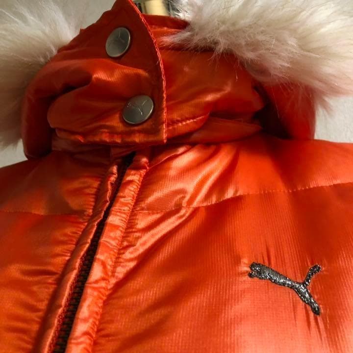 プーマ☆ダウン ダブルジップ ロングコート オレンジ Mサイズ - メルカリ