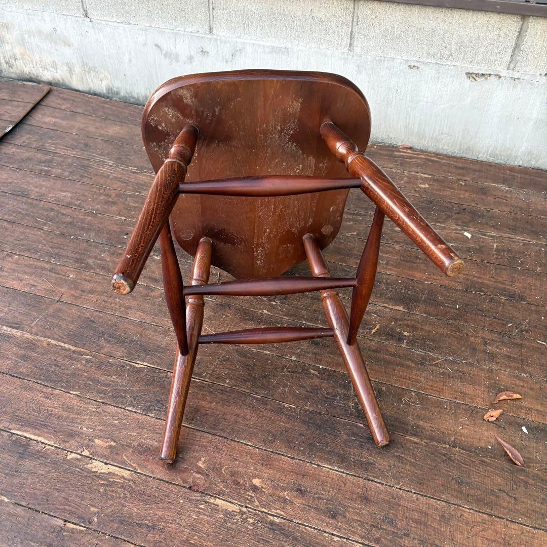 B4 昭和レトロ ウィンザーチェア 木製椅子 ナチュラル家具 古家具 ビンテージ