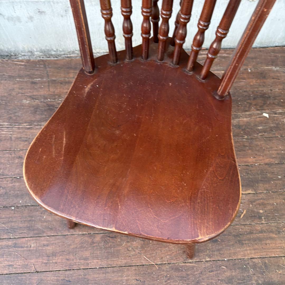 B4 昭和レトロ ウィンザーチェア 木製椅子 ナチュラル家具 古家具 ビンテージ