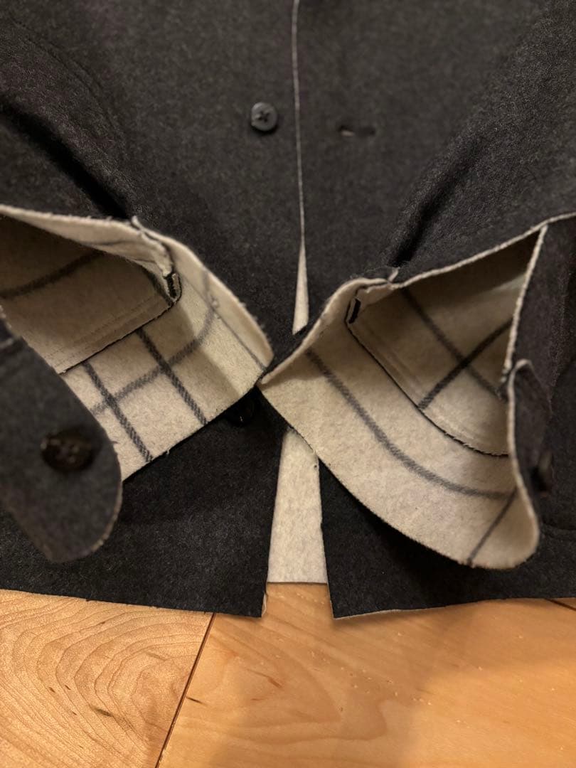 極美品 ETHOSENS エトセンス　ウールメルトン ジャケット　ダークグレー