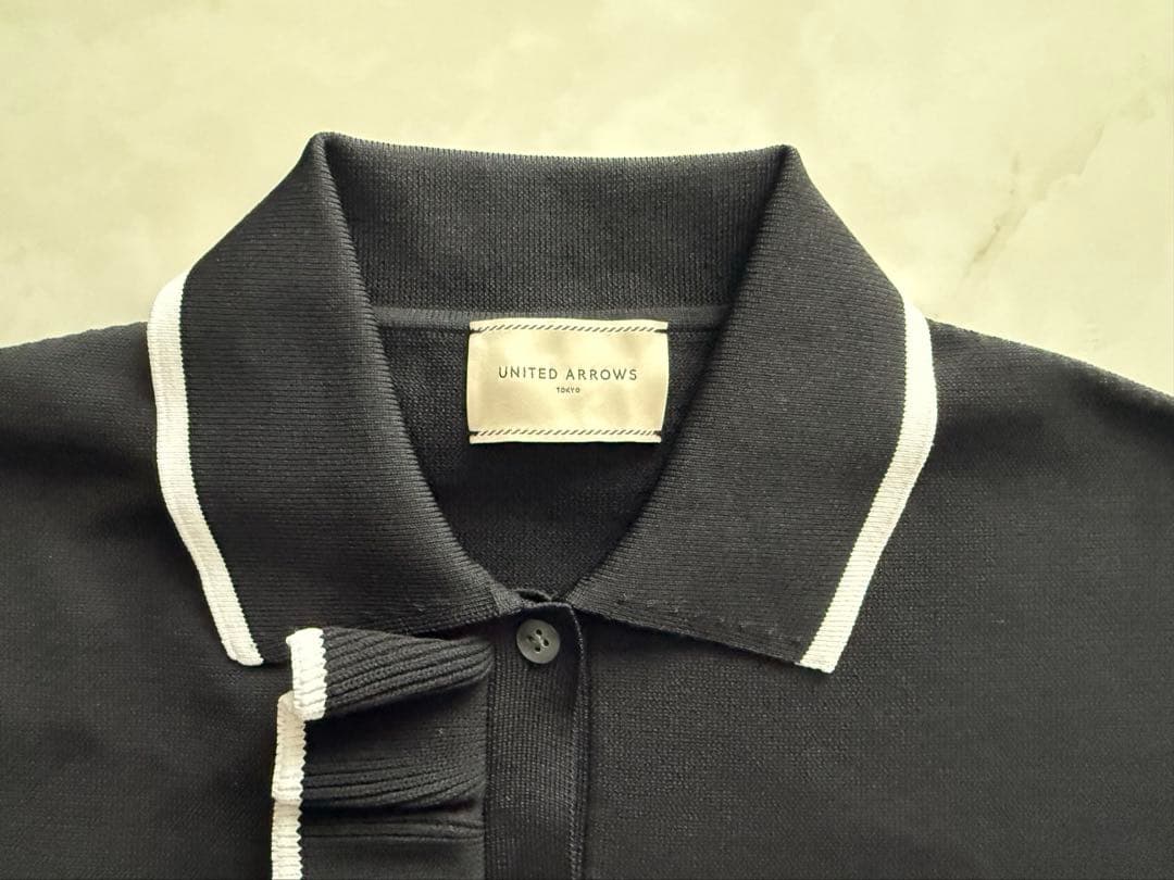 UNITED ARROWS ミニマル フリル ポロニット 黒 - メルカリ