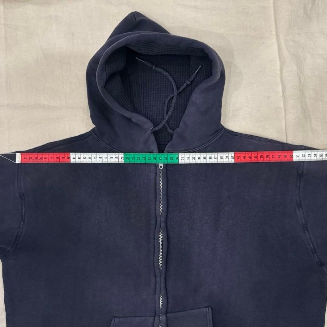 60s ダブルフェイス SWEAT ジップ パーカー 茄子紺 フェード ナス紺