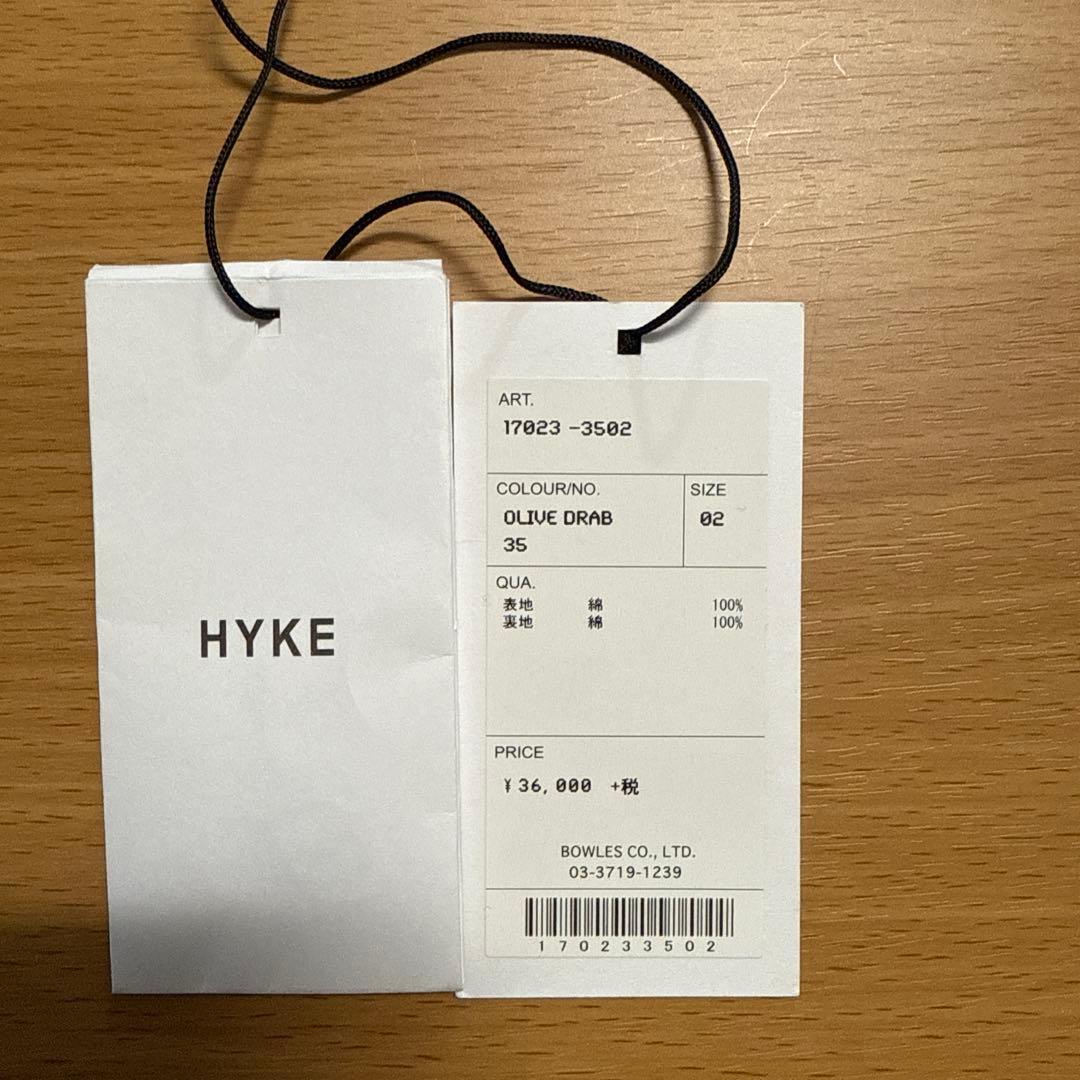 HYKE ハイクミリタリージャケット 2サイズ オリーブ コットン