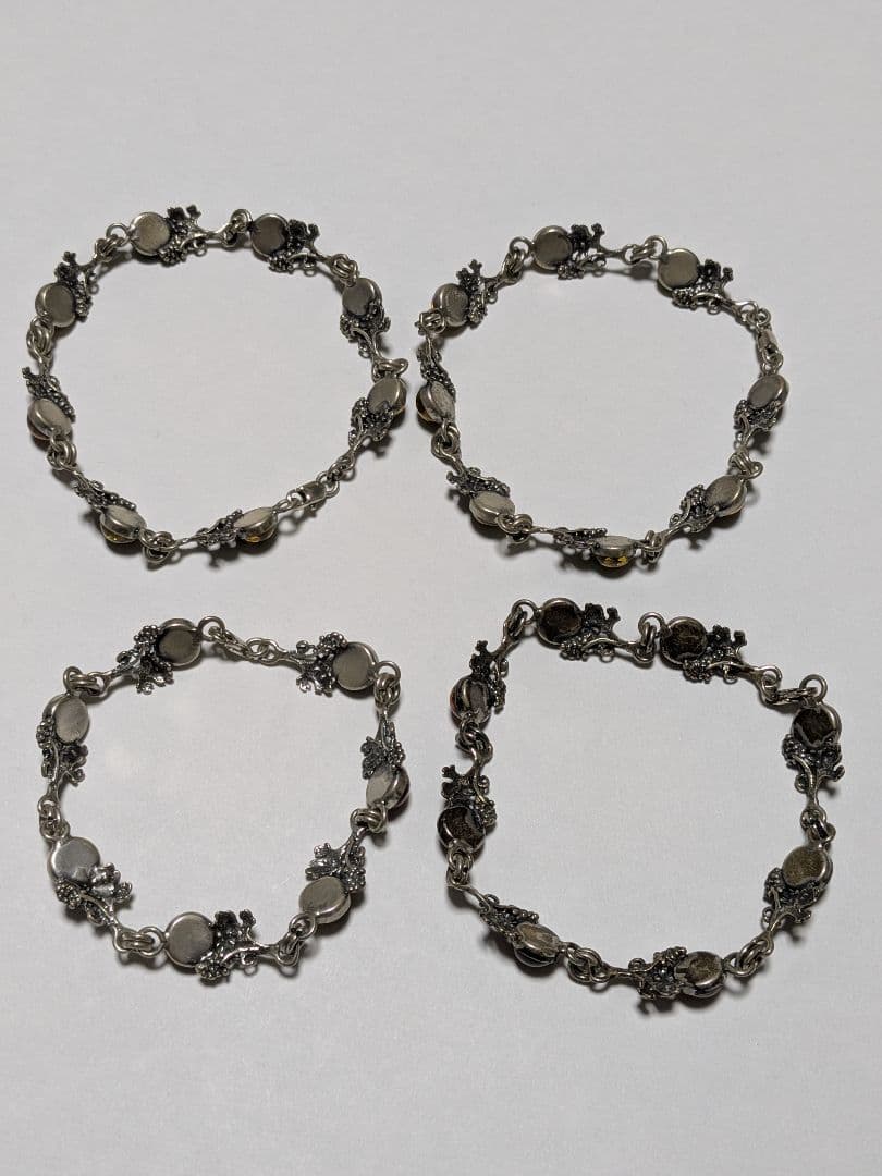 琥珀 ブレスレット シルバー 925 ヴィンテージ