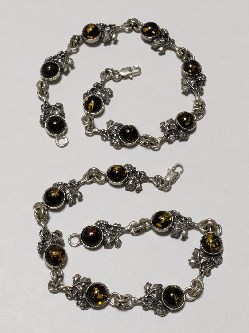 琥珀 ブレスレット シルバー 925 ヴィンテージ