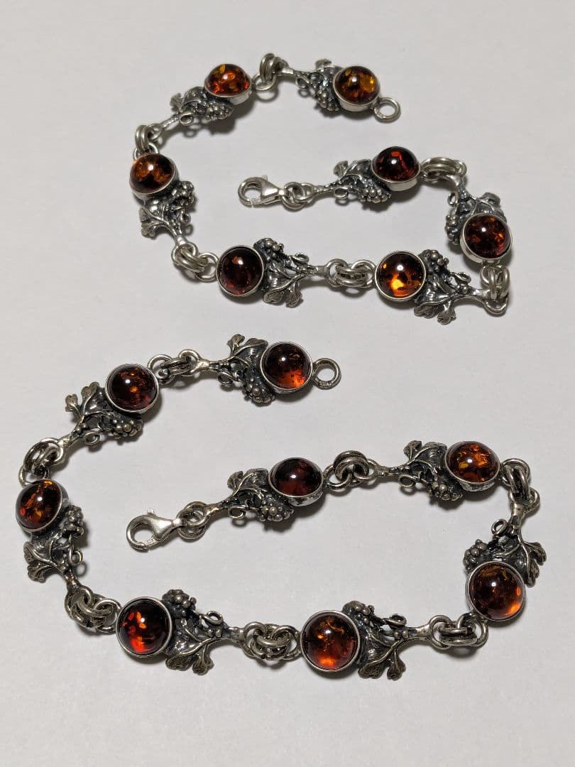 琥珀 ブレスレット シルバー 925 ヴィンテージ