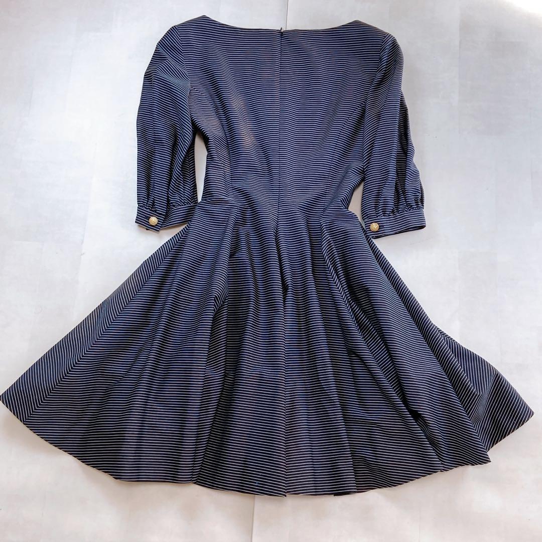 ディオール セット 金ボタン チュール ペチコート ストライプ ドット フリル