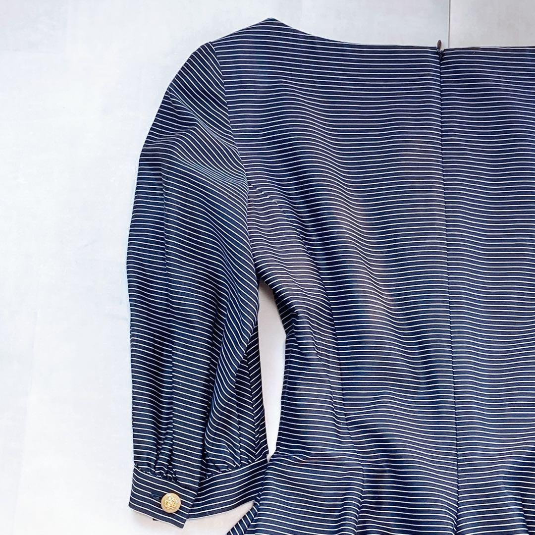 ディオール セット 金ボタン チュール ペチコート ストライプ ドット フリル