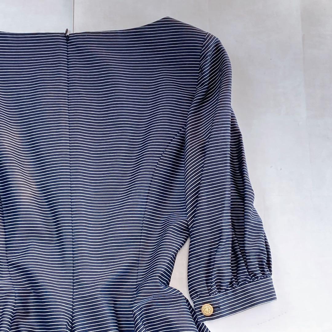 ディオール セット 金ボタン チュール ペチコート ストライプ ドット フリル