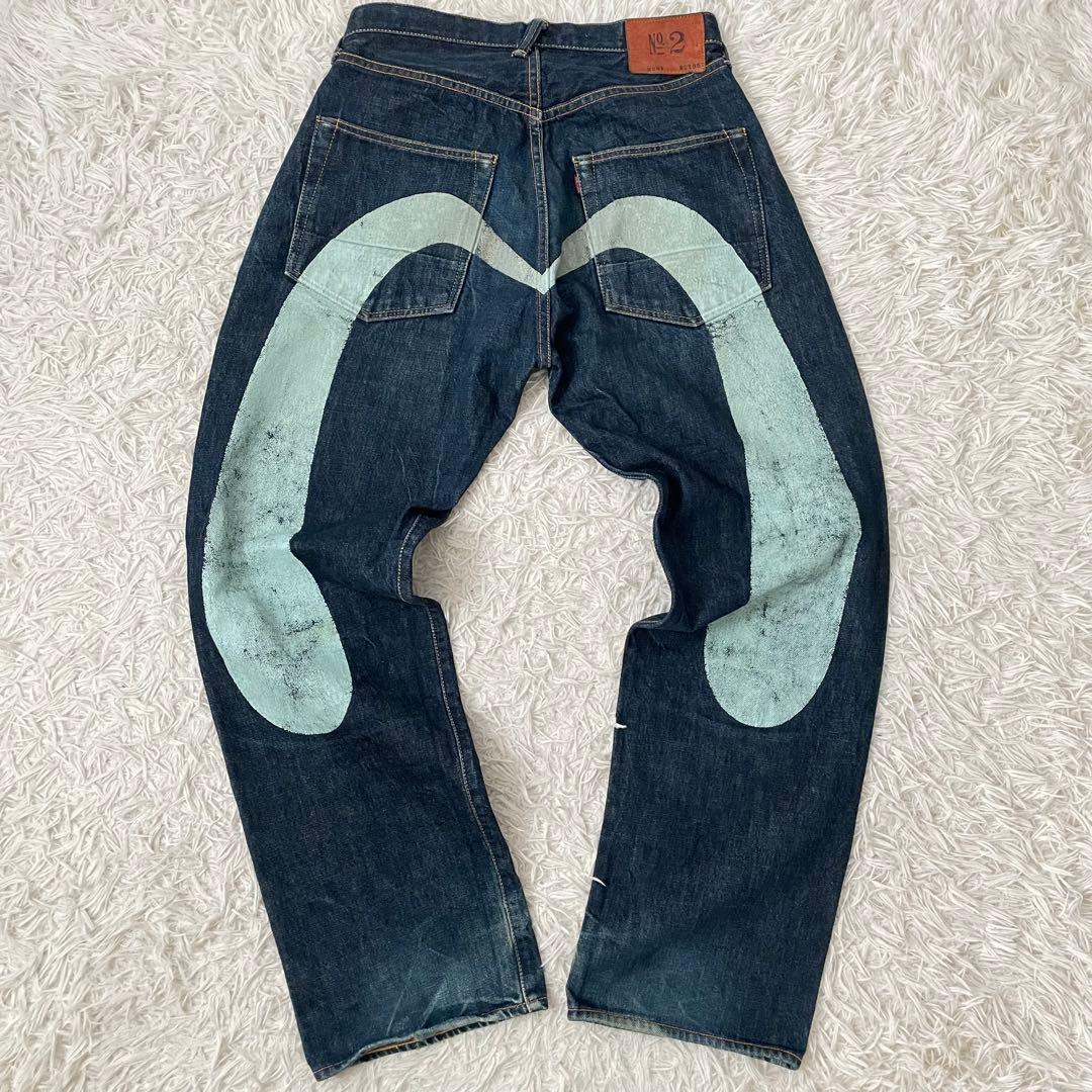 EVISU No.2 2001 32×35 白大黒 ビックカモメ 虎耳 ホワイト