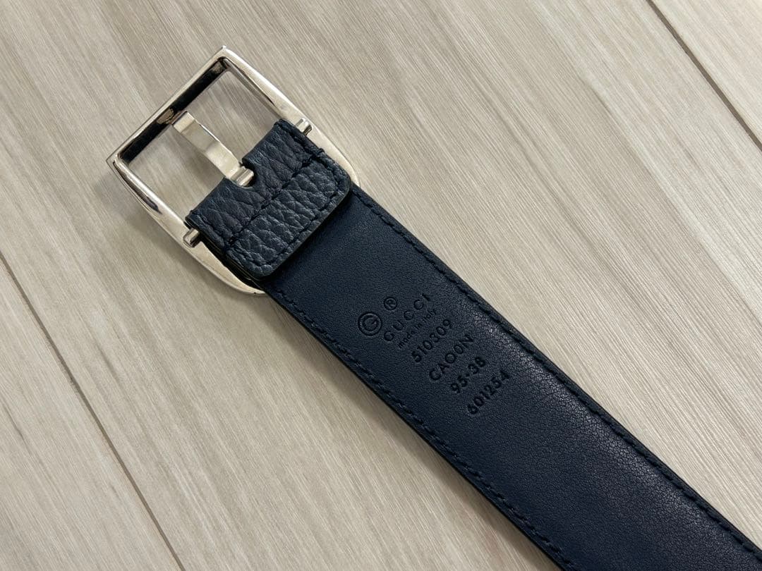 GUCCI ネイビー ベルト 95-38 サイズ