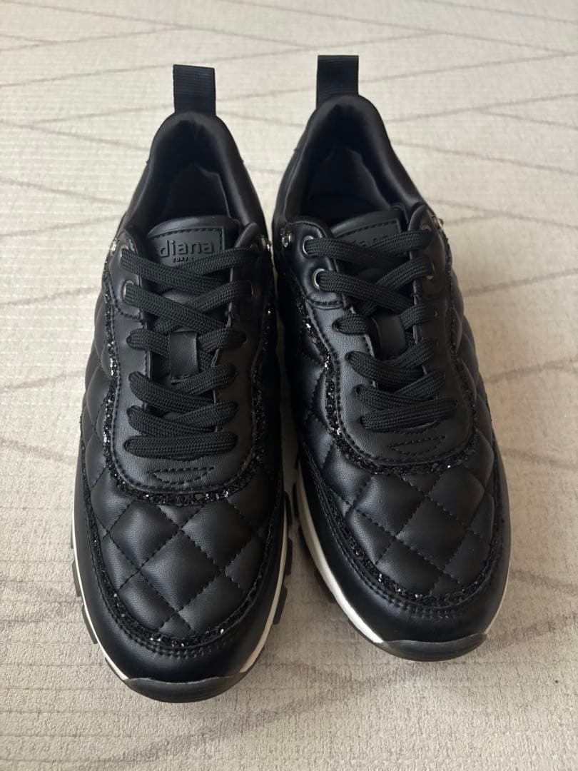 【新品・未使用】プラスダイアナ スニーカー　ブラック　24.0cm