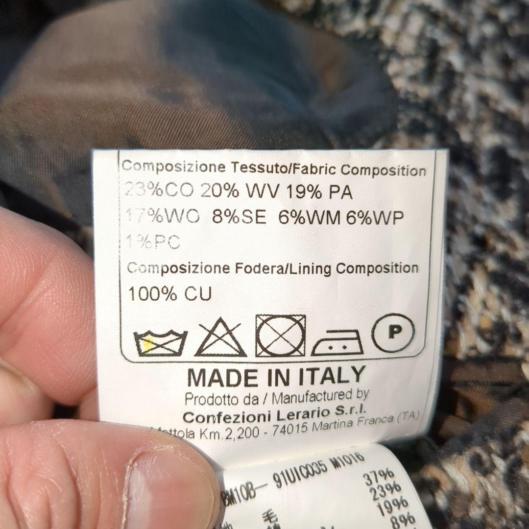 美品 タリアトーレ ダブル チェスターコート ツイード シルク モヘア 44