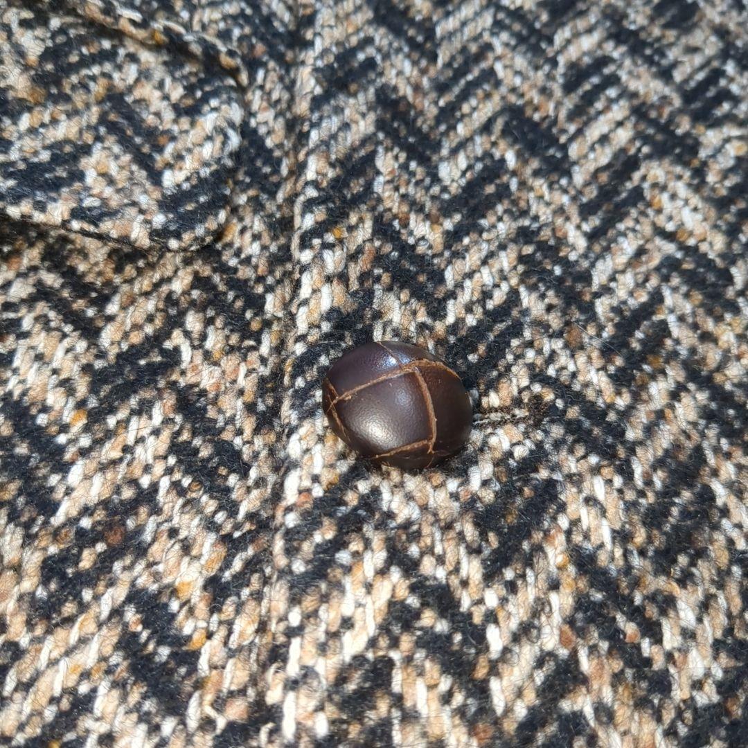 美品 タリアトーレ ダブル チェスターコート ツイード シルク モヘア 44