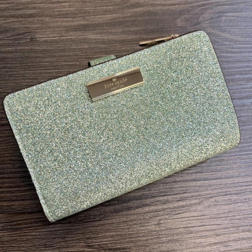 ケイトスペード ニューヨーク グリッター 二つ折り財布 キラキラ