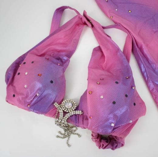 【エジプト製 ベリーダンス用オリエンタル衣装】ピンクパープル グラデーション