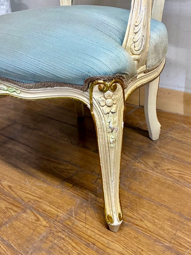 管418☆イタリア製☆アンティーク☆姫系☆ロココ調☆アームチェアー
