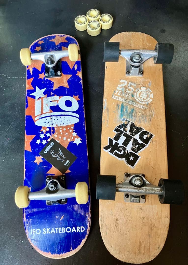 IFO & Color スケボー コンプリート2本➕交換ウィール付