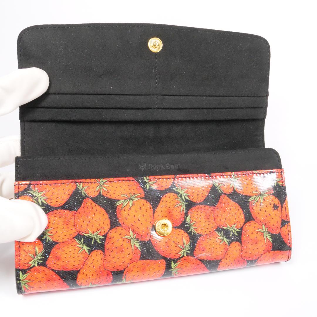 希少極美品✨thinkbee シンクビー 長財布 がま口 いちごモチーフ