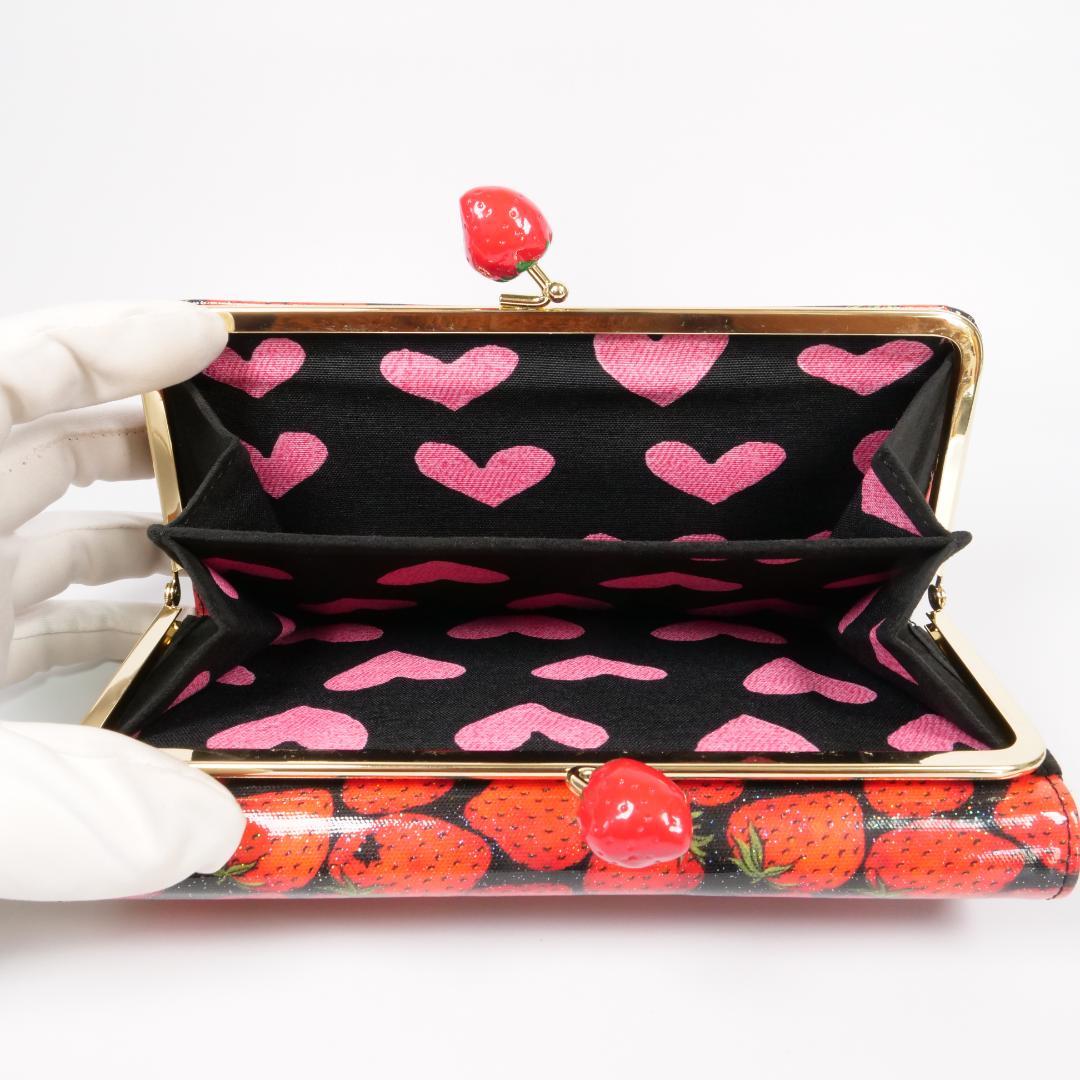 希少極美品✨thinkbee シンクビー 長財布 がま口 いちごモチーフ