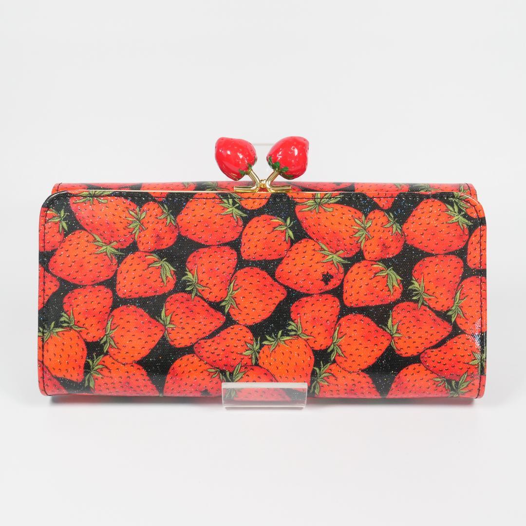 希少極美品✨thinkbee シンクビー 長財布 がま口 いちごモチーフ